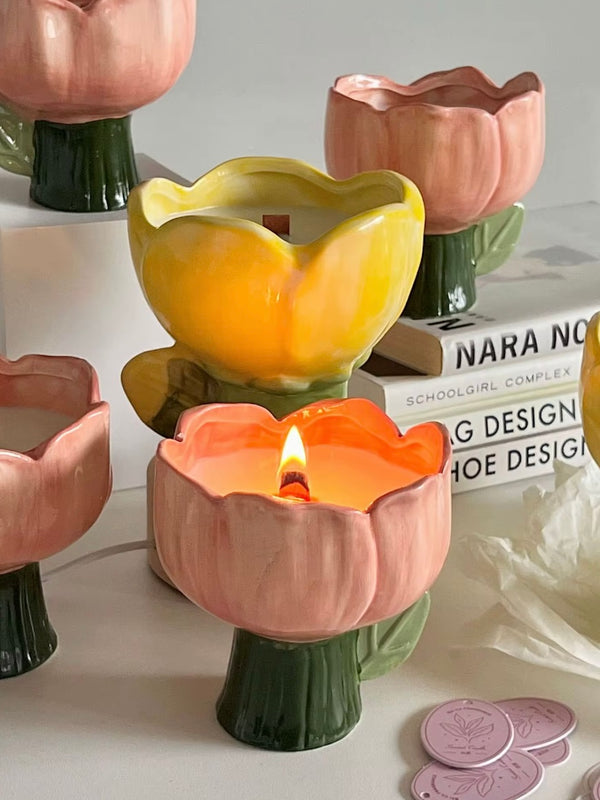 Tulip Ceramic Candle
